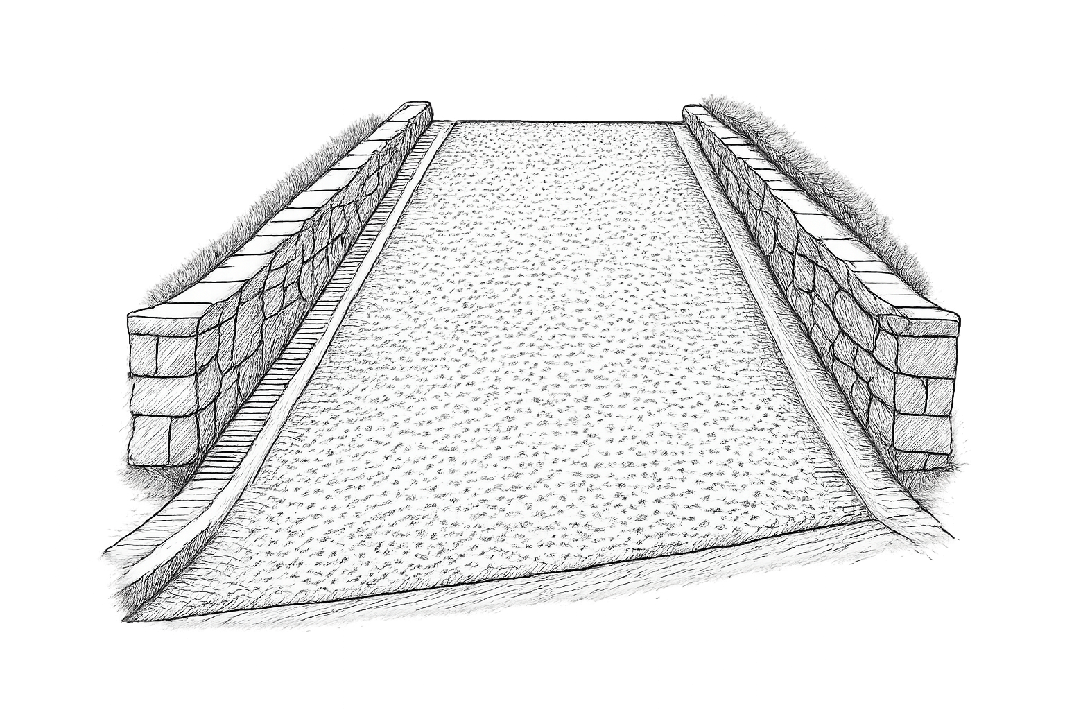 allée de garage en pente