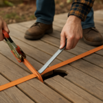Comment redresser des lames de terrasse : sangle à cliquets ou redresseur de lame ?