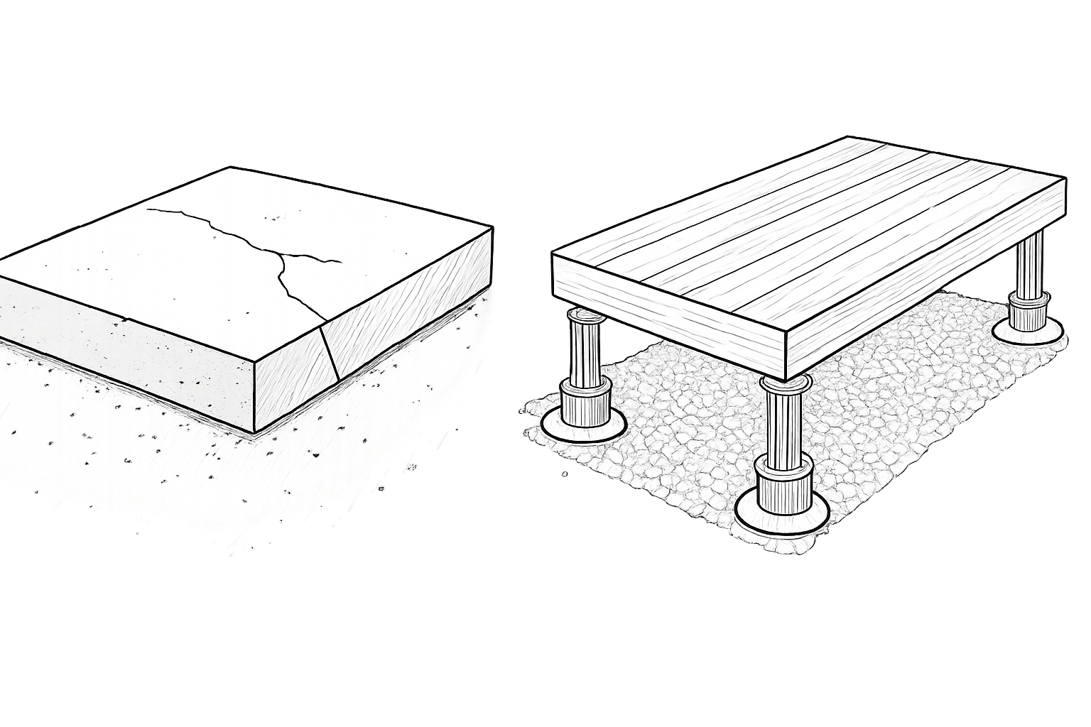 dalle béton sans décaisser