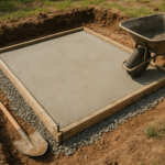 Dalle pour cabane de jardin : guide complet pour une fondation stable (épaisseur, dimensions, étapes)