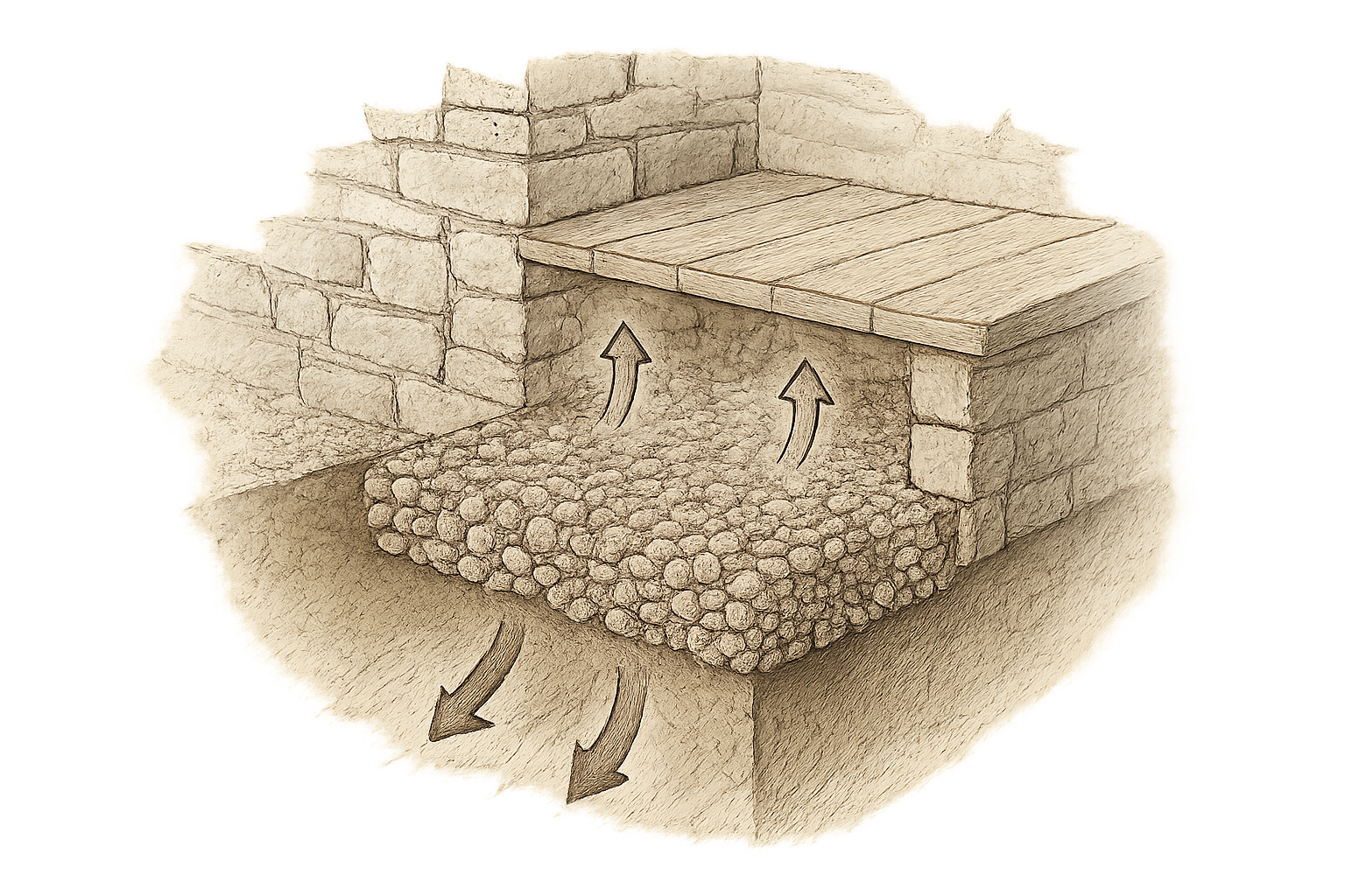 dalle sur terre battue maison ancienne