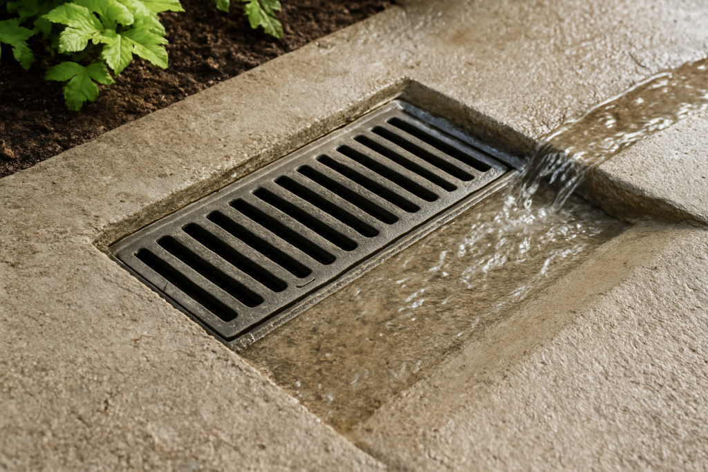Drain terrasse béton : quelle solution pour évacuer l’eau durablement ?