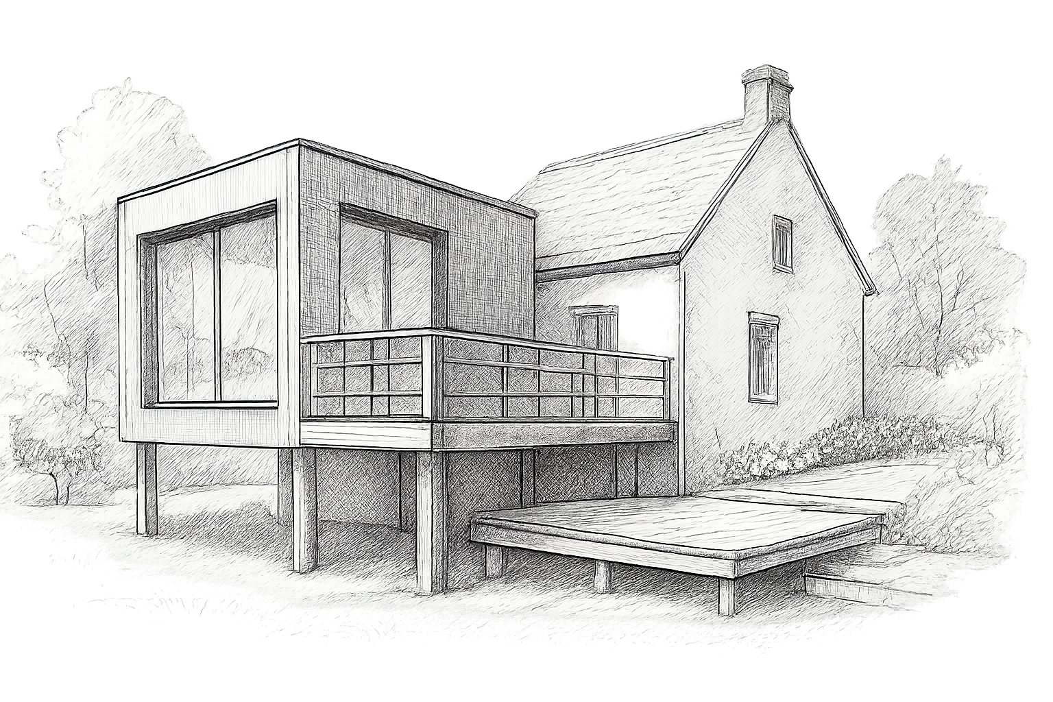 extension sur terrasse existant