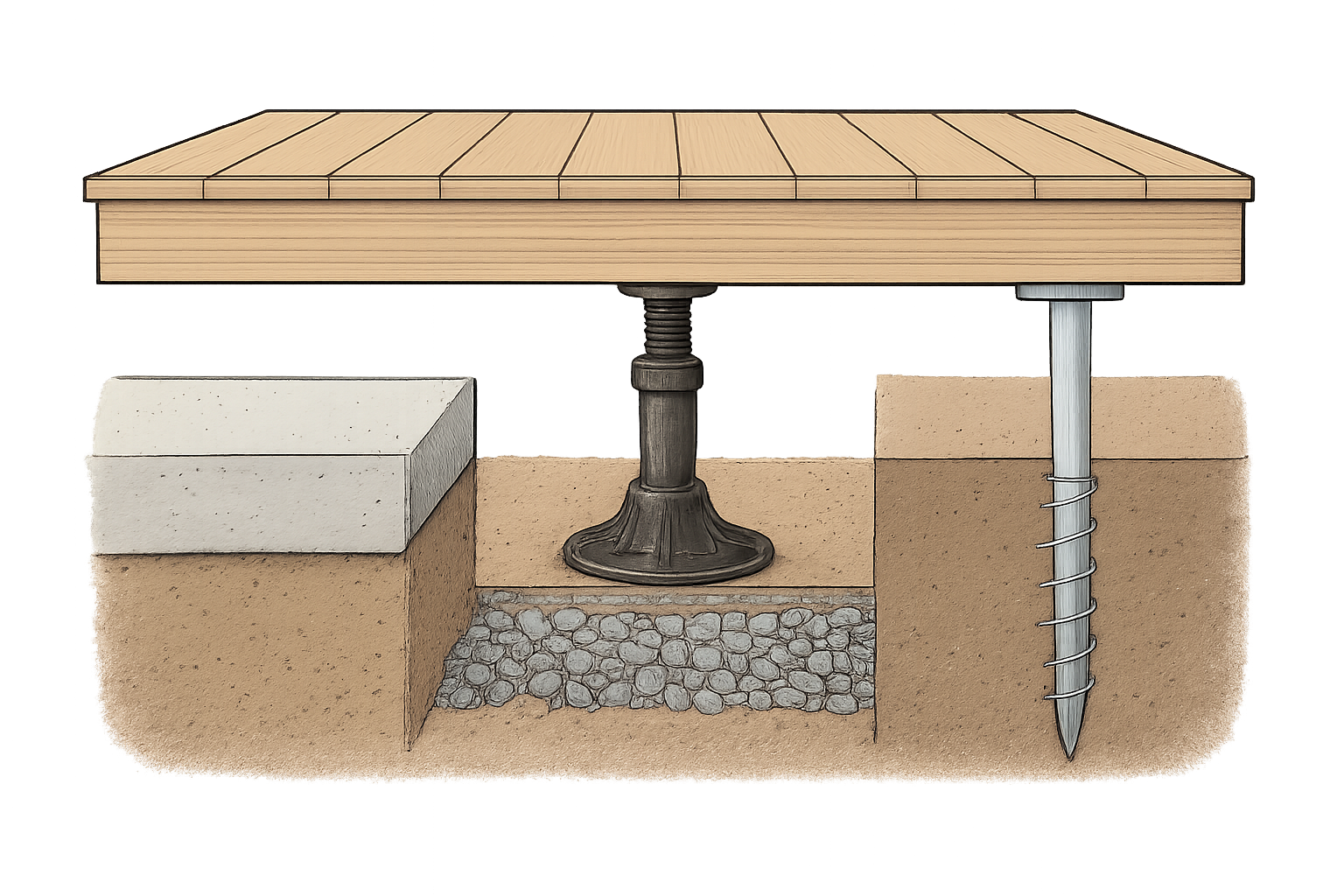 fondation pour terrasse