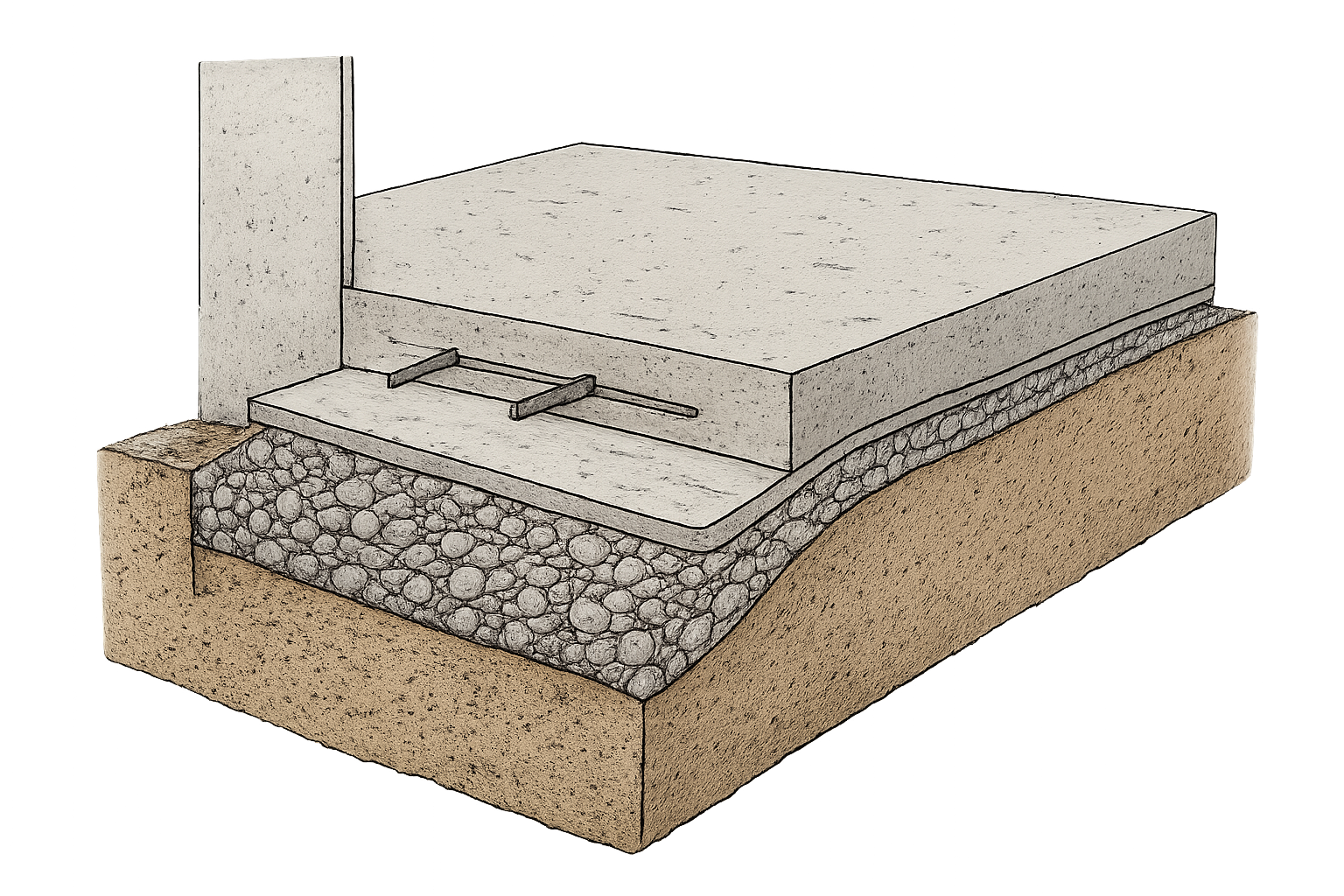 fondation pour une terrasse