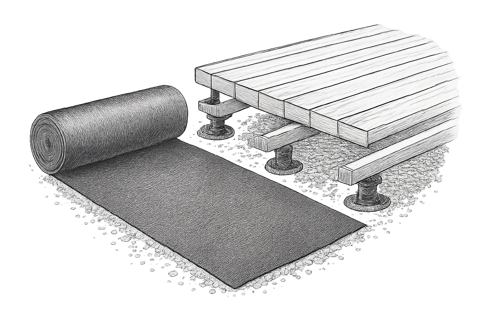 geotextile terrasse bois