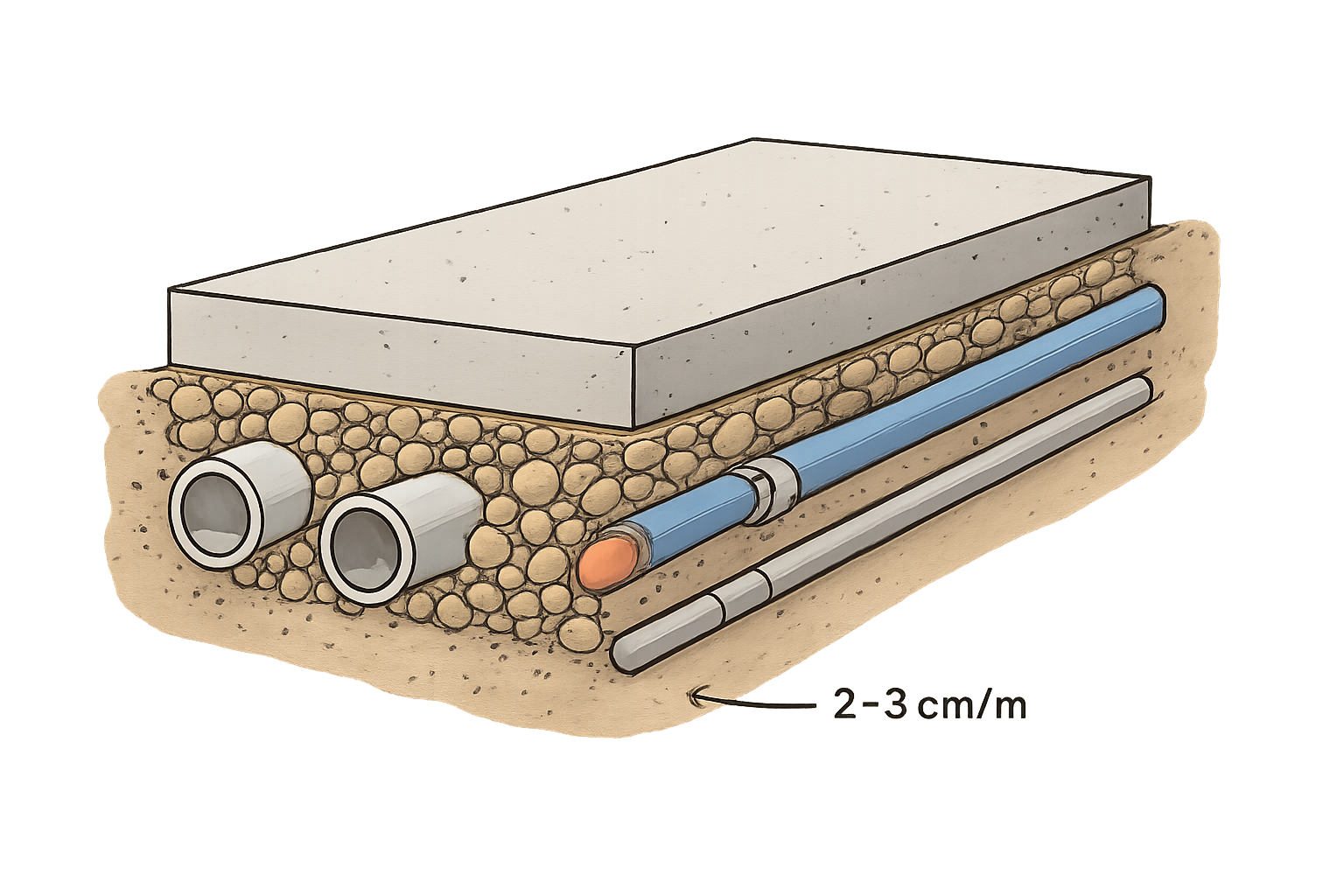 plomberie sous dalle de béton
