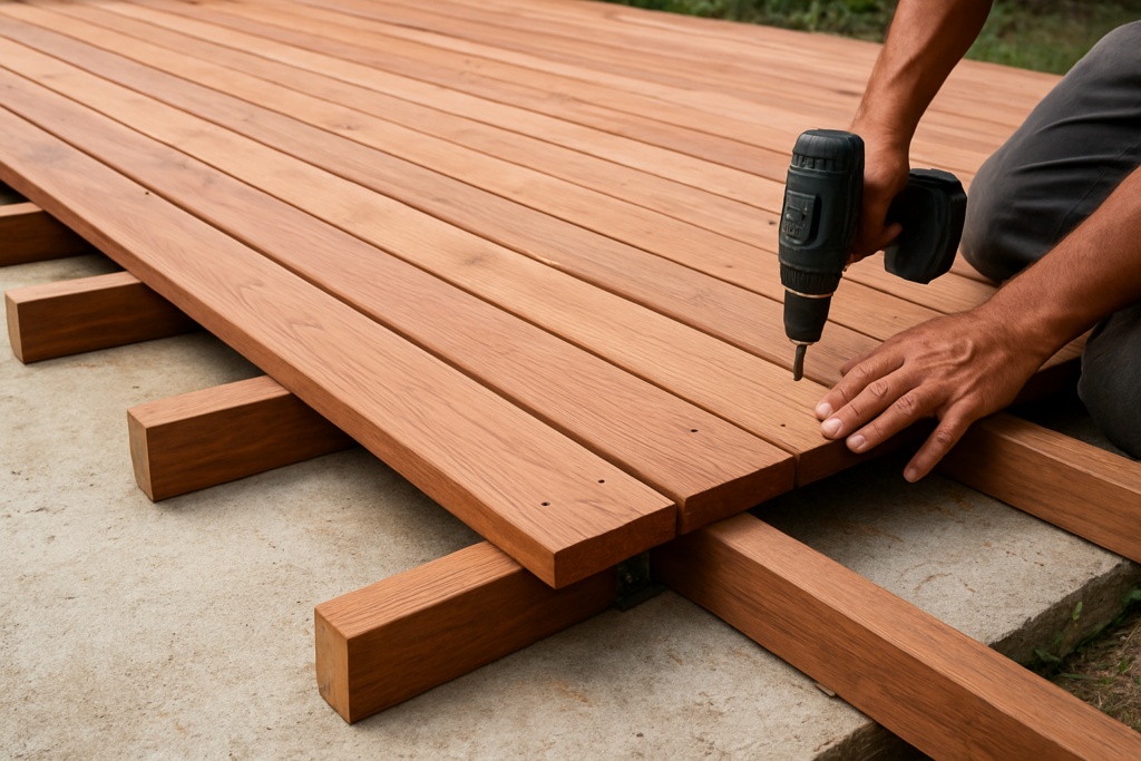 Terrasse bois sur dalle béton : la méthode complète pour une pose durable en toute sécurité
