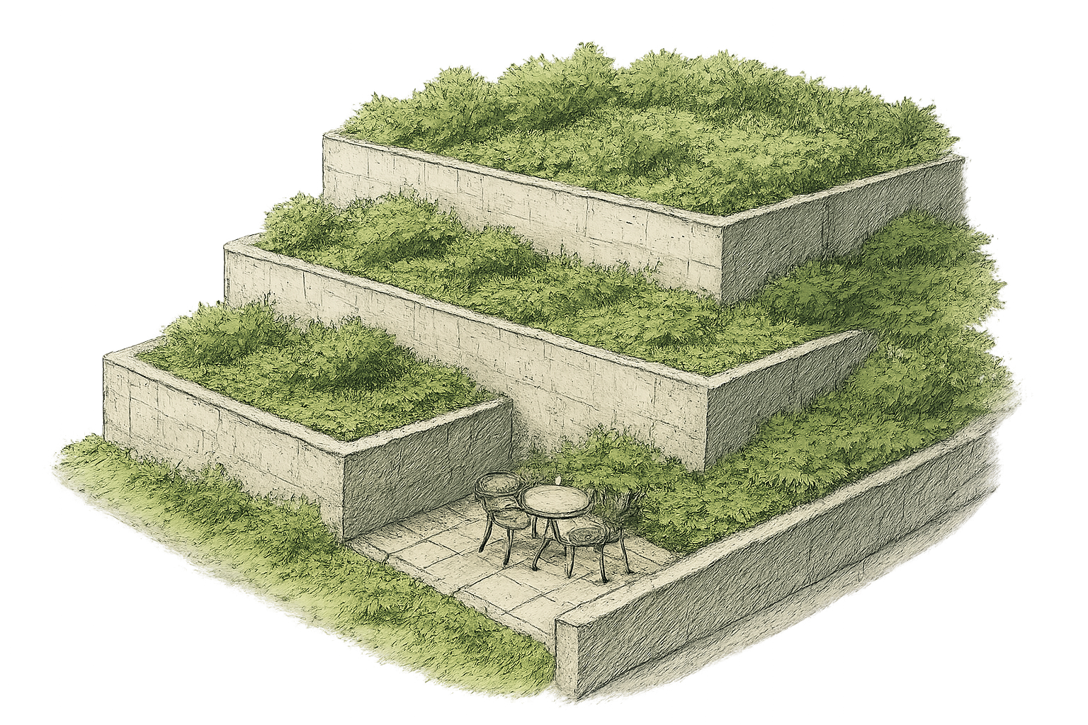 terrassement terrain en pente